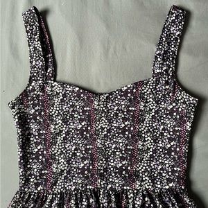 Medium Purple floral dress WITH POCKETS